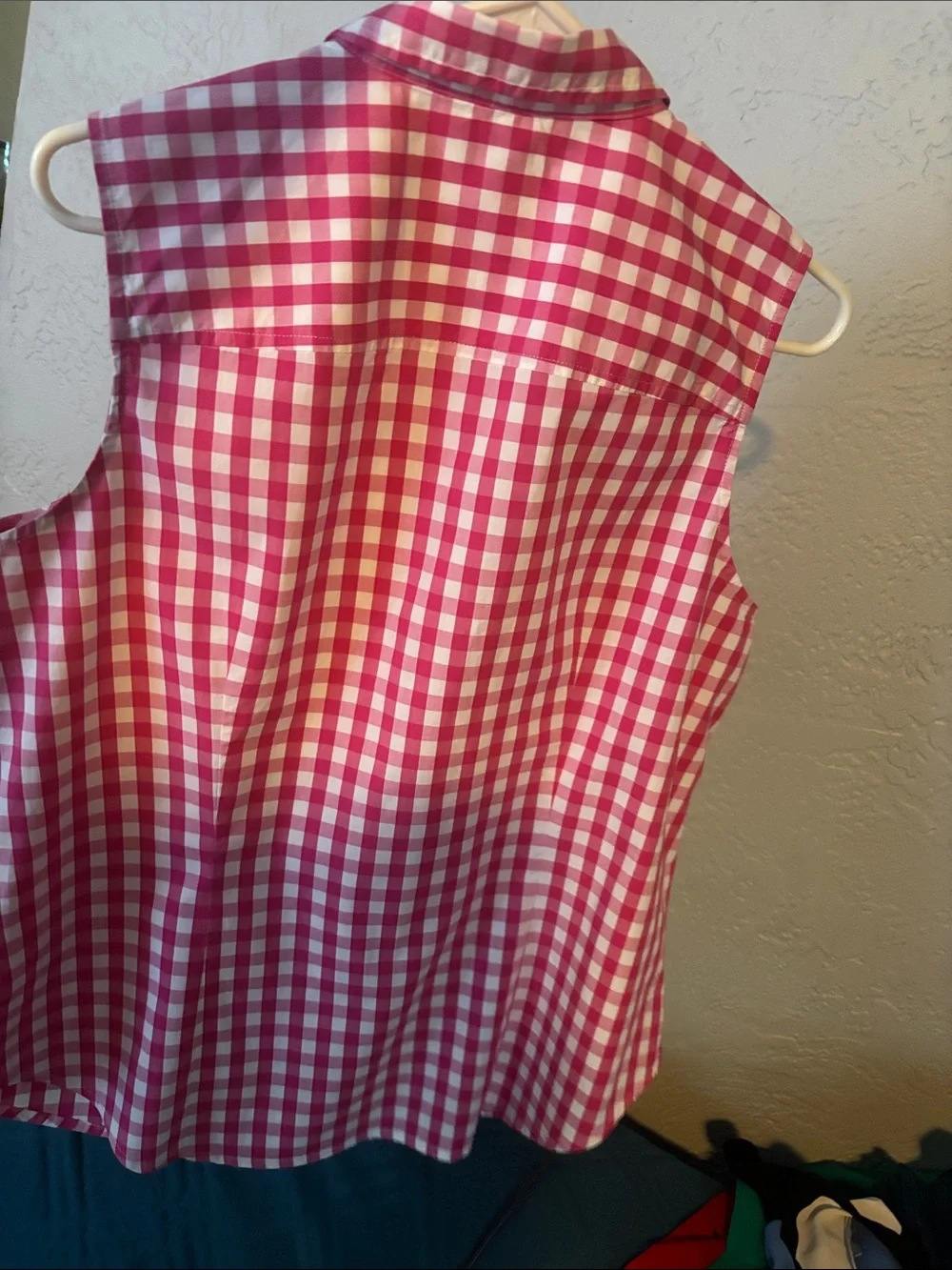 J. Crew Pink and White Gingham Button-Down Shirt